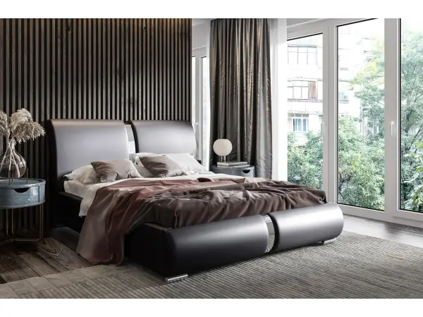 PRATO T1 łóżko tapicerowane 140x200 ze stelażem i pojemnikiem